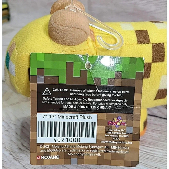 Toy Factory Mojang Minecraft Plush Ocelot Stuffed Animal Yellow 8" 2021 New - Picture 5 of 6
